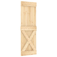 Produktbild för Skjutdörr NARVIK Naturlig och svart 70 x 210 cm (213,5 cm)