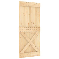 Produktbild för Skjutdörr NARVIK Naturlig och svart 90 x 210 cm (213,5 cm)