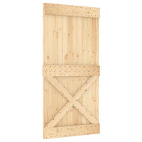Produktbild för Skjutdörr NARVIK Naturlig och svart 100 x 210 cm (213,5 cm)