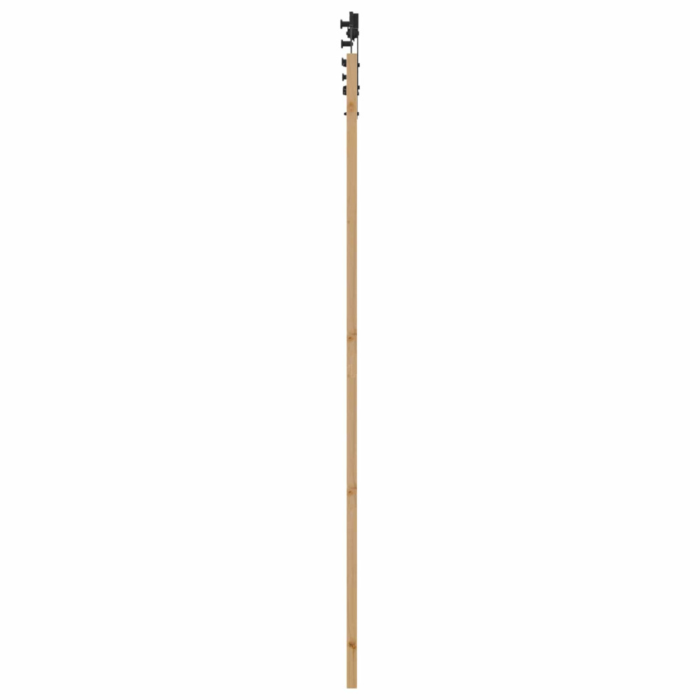 Produktbild för Skjutdörr Naturlig och svart 83 x 232 cm Massiv furu