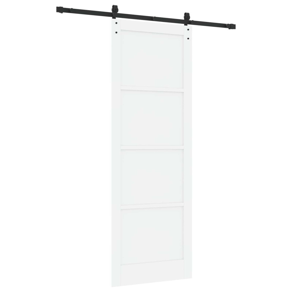 Produktbild för Skjutdörr Vit och svart 83 x 232 cm Massiv furu