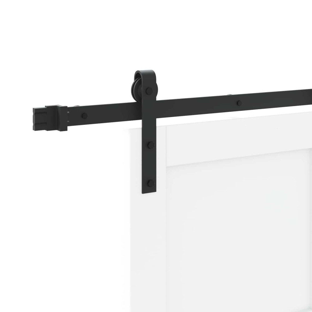 Produktbild för Skjutdörr Vit och svart 83 x 232 cm Massiv furu