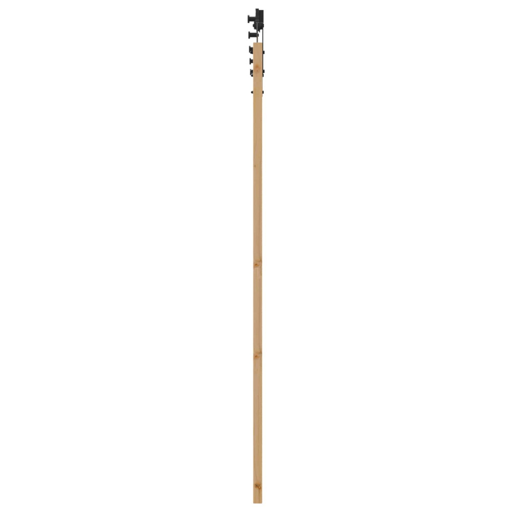 Produktbild för Skjutdörr Naturlig och svart 86 x 198,5 cm Massiv furu