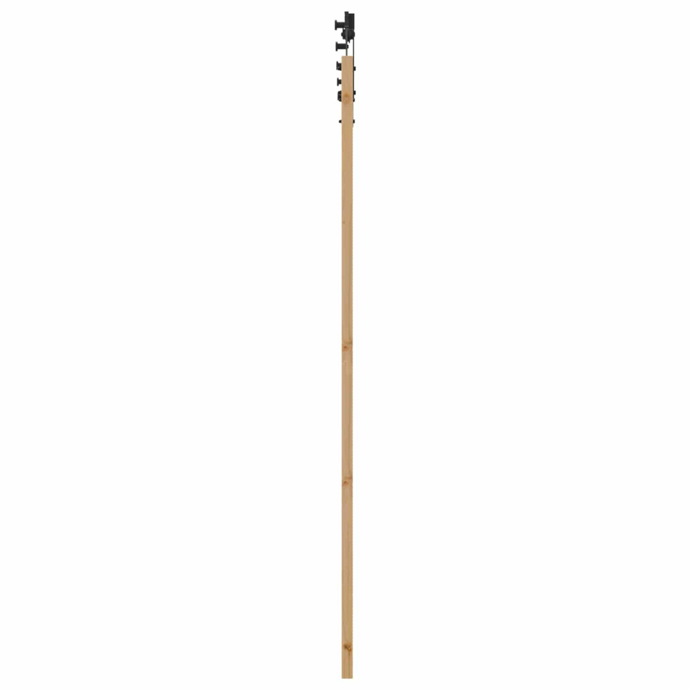 Produktbild för Skjutdörr Naturlig och svart 86 x 211 cm Massiv furu