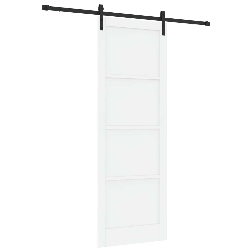 Produktbild för Skjutdörr Vit och svart 83 x 232 cm Massiv furu