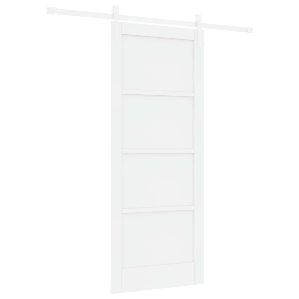 Produktbild för Skjutdörr Vit 83 x 202 cm Massiv furu