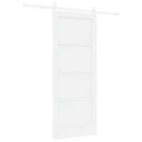 Produktbild för Skjutdörr Vit 83 x 202 cm Massiv furu