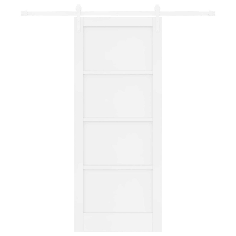 Produktbild för Skjutdörr Vit 83 x 202 cm Massiv furu