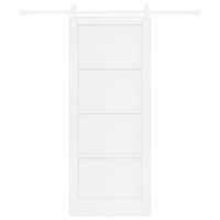 Produktbild för Skjutdörr Vit 83 x 202 cm Massiv furu