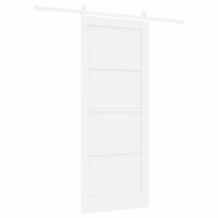 Produktbild för Skjutdörr Vit 83 x 202 cm Massiv furu