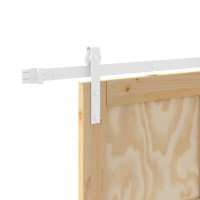 Produktbild för Skjutdörr Naturlig och vit 83 x 232 cm Massiv furu