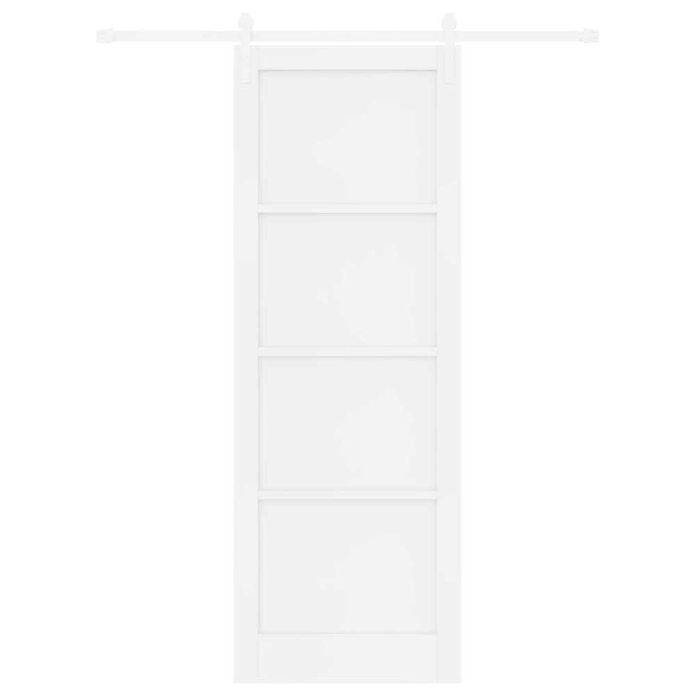Produktbild för Skjutdörr Vit 83 x 232 cm Massiv furu