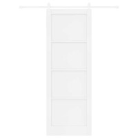 Produktbild för Skjutdörr Vit 83 x 232 cm Massiv furu