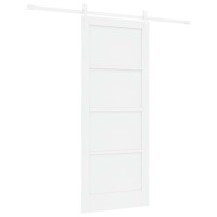 Produktbild för Skjutdörr Vit 83 x 202 cm Massiv furu