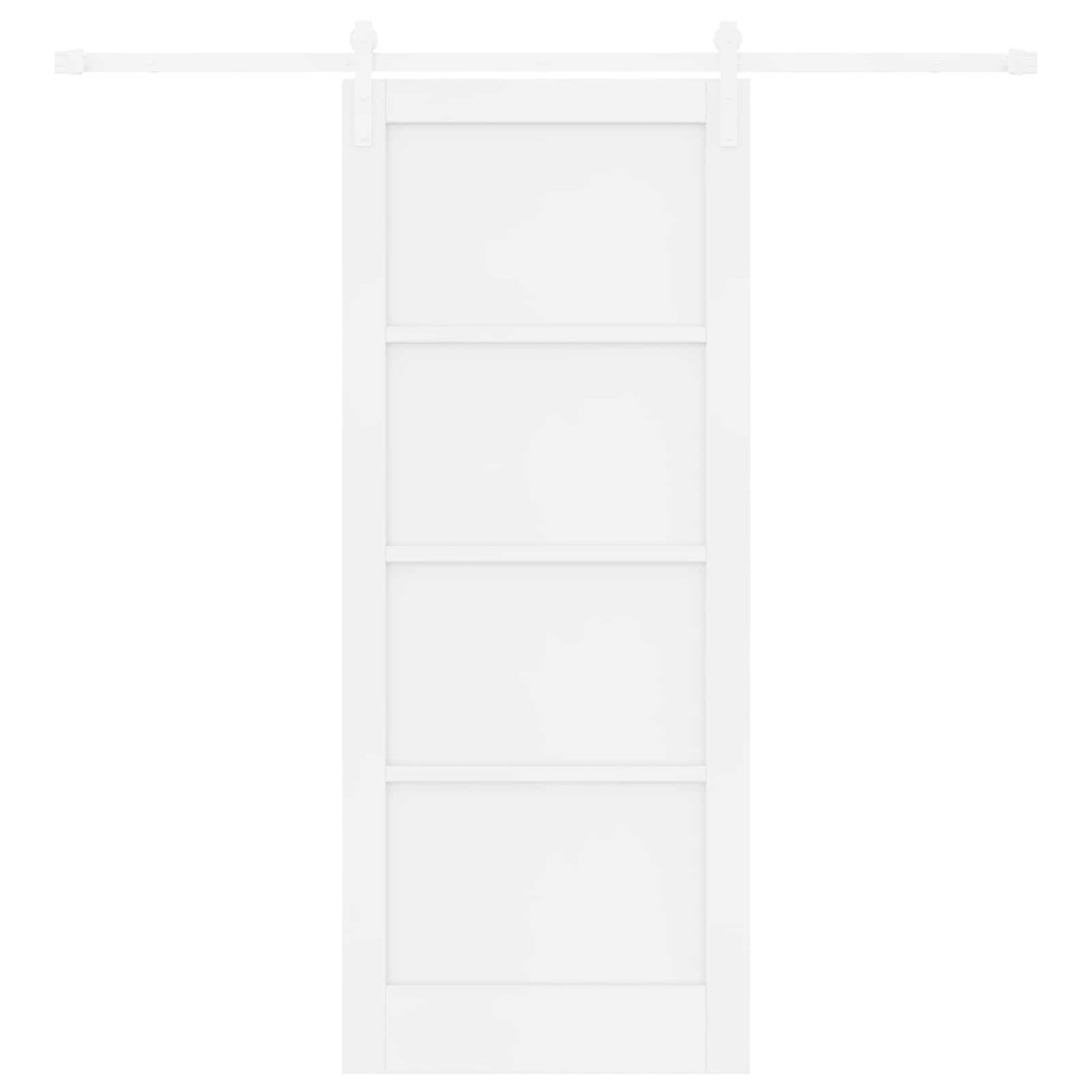 Produktbild för Skjutdörr Vit 83 x 202 cm Massiv furu