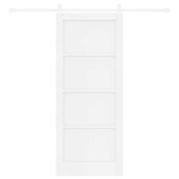 Produktbild för Skjutdörr Vit 83 x 202 cm Massiv furu