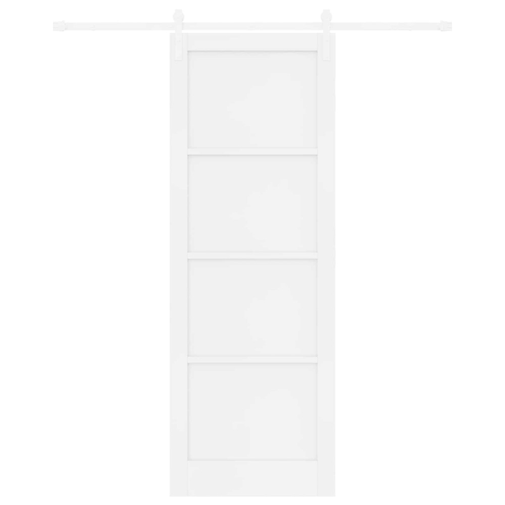 Produktbild för Skjutdörr Vit 83 x 232 cm Massiv furu