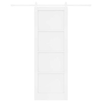 Produktbild för Skjutdörr Vit 83 x 232 cm Massiv furu