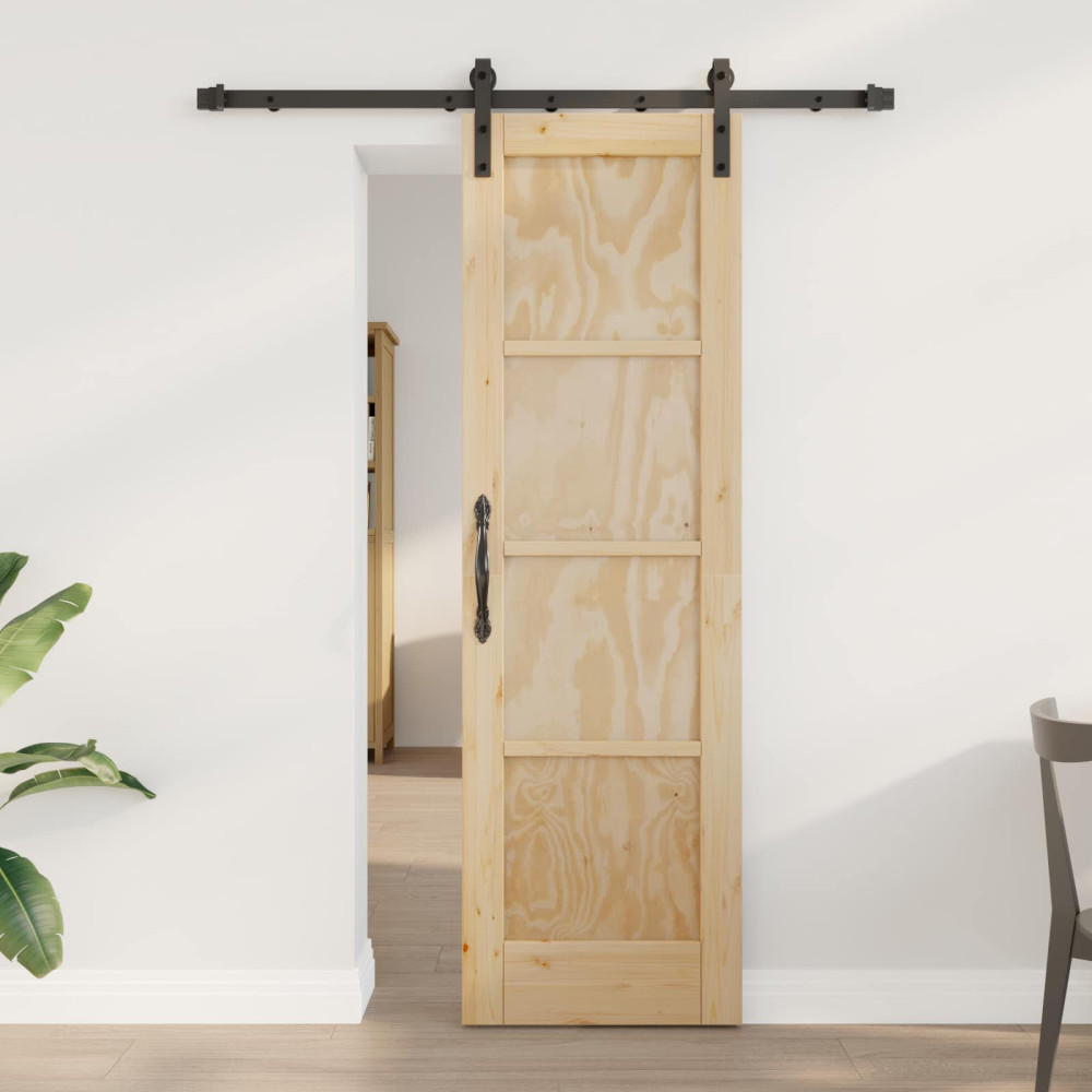 Produktbild för Skjutdörr Naturlig 61 x 198,5 cm Massiv furu