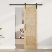 Produktbild för Skjutdörr Naturlig 61 x 198,5 cm Massiv furu