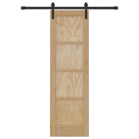 Produktbild för Skjutdörr Naturlig 61 x 198,5 cm Massiv furu