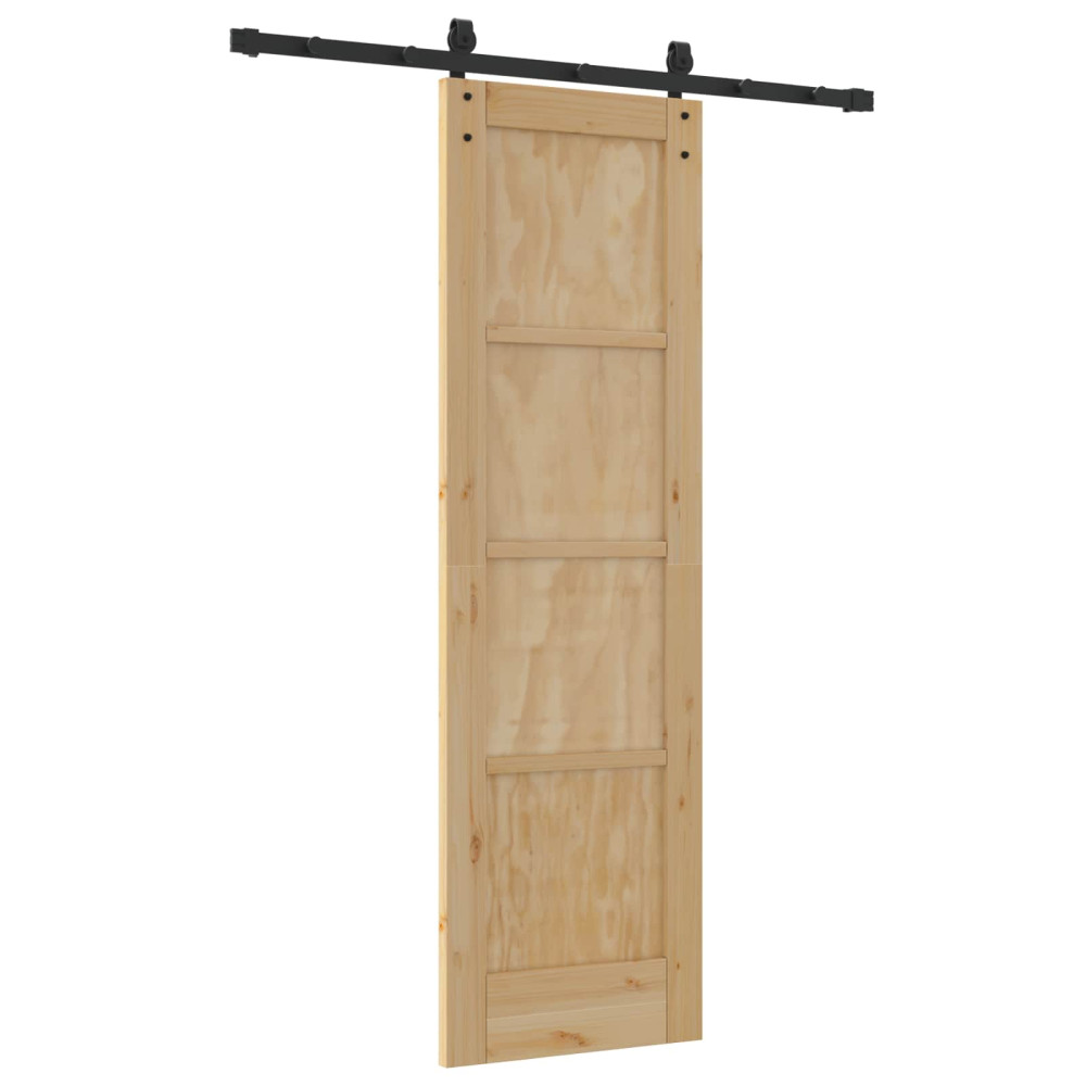 Produktbild för Skjutdörr Naturlig 61 x 198,5 cm Massiv furu