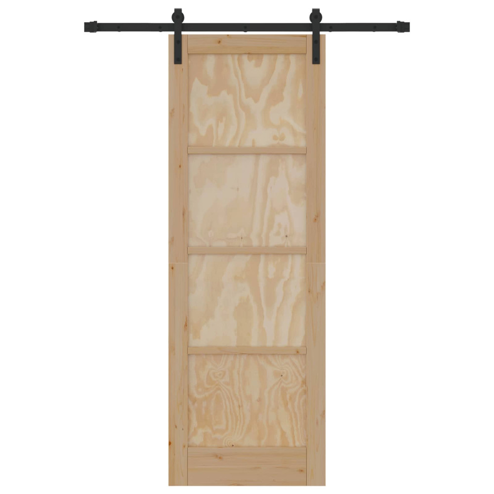 Produktbild för Skjutdörr Naturlig 73,5 x 211 cm Massiv furu