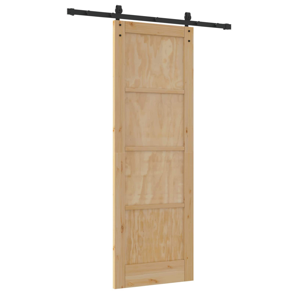Produktbild för Skjutdörr Naturlig 73,5 x 211 cm Massiv furu