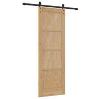 Produktbild för Skjutdörr Naturlig 73,5 x 211 cm Massiv furu