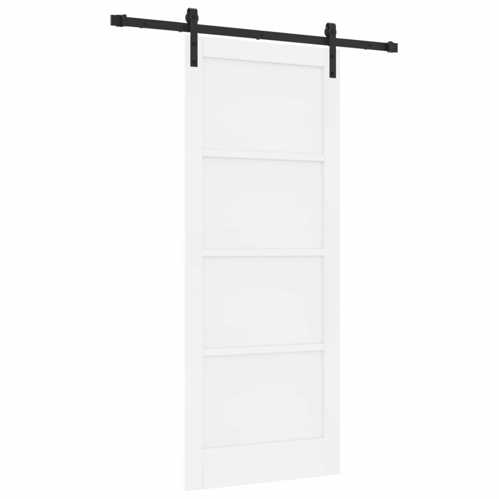 Produktbild för Skjutdörr Vit 83 x 202 cm Massiv furu