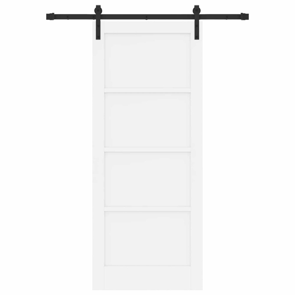 Produktbild för Skjutdörr Vit 83 x 202 cm Massiv furu