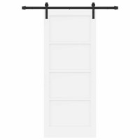 Produktbild för Skjutdörr Vit 83 x 202 cm Massiv furu