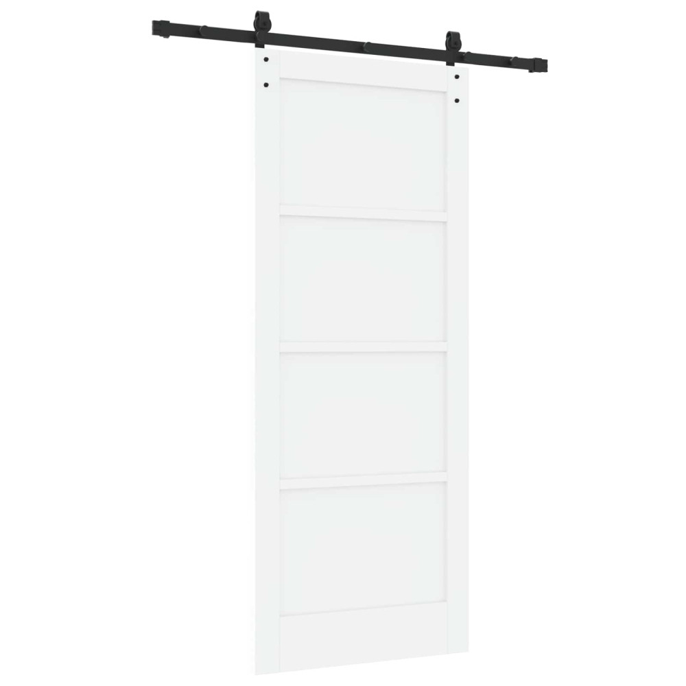 Produktbild för Skjutdörr Vit 83 x 202 cm Massiv furu