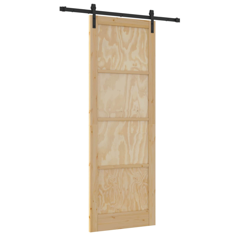 Produktbild för Skjutdörr Naturlig 83 x 232 cm Massiv furu