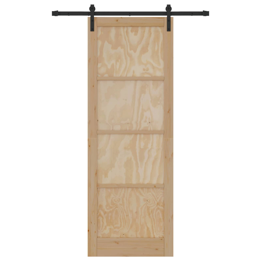 Produktbild för Skjutdörr Naturlig 83 x 232 cm Massiv furu