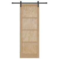 Produktbild för Skjutdörr Naturlig 83 x 232 cm Massiv furu