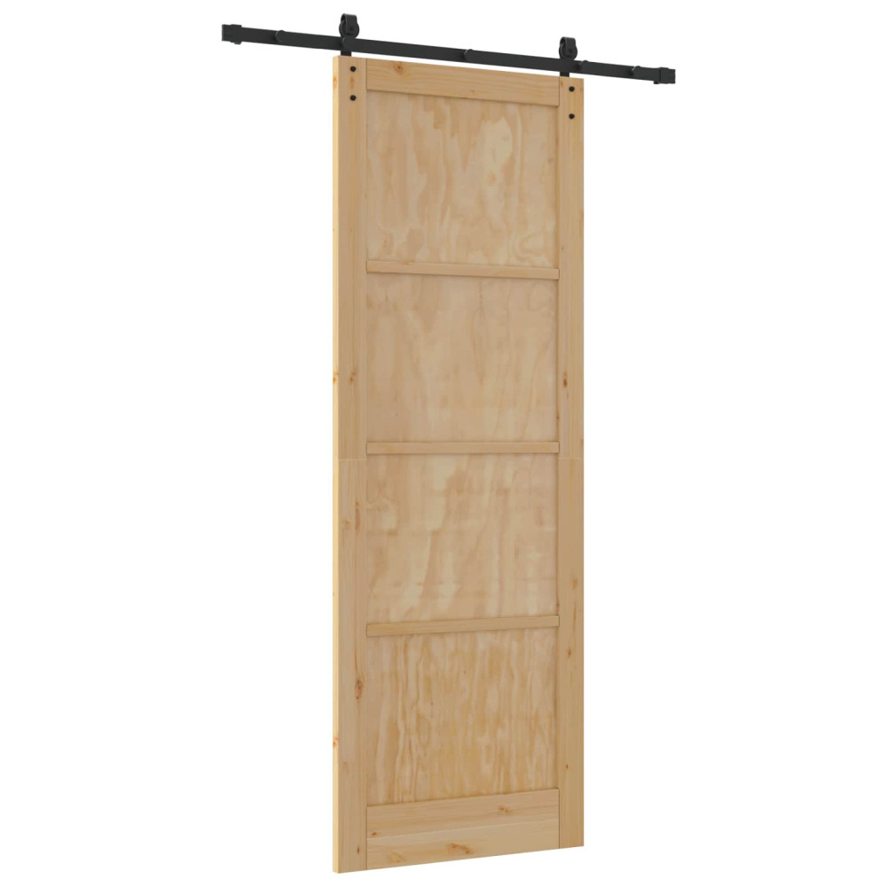 Produktbild för Skjutdörr Naturlig 83 x 232 cm Massiv furu