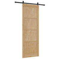 Produktbild för Skjutdörr Naturlig 83 x 232 cm Massiv furu