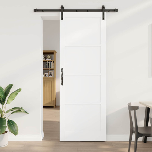 vidaXL Skjutdörr Vit 83 x 232 cm Massiv furu