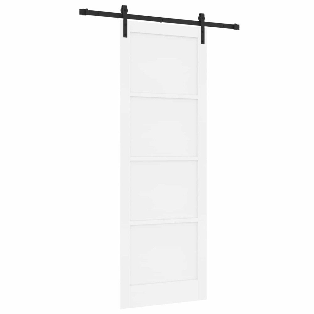 Produktbild för Skjutdörr Vit 83 x 232 cm Massiv furu