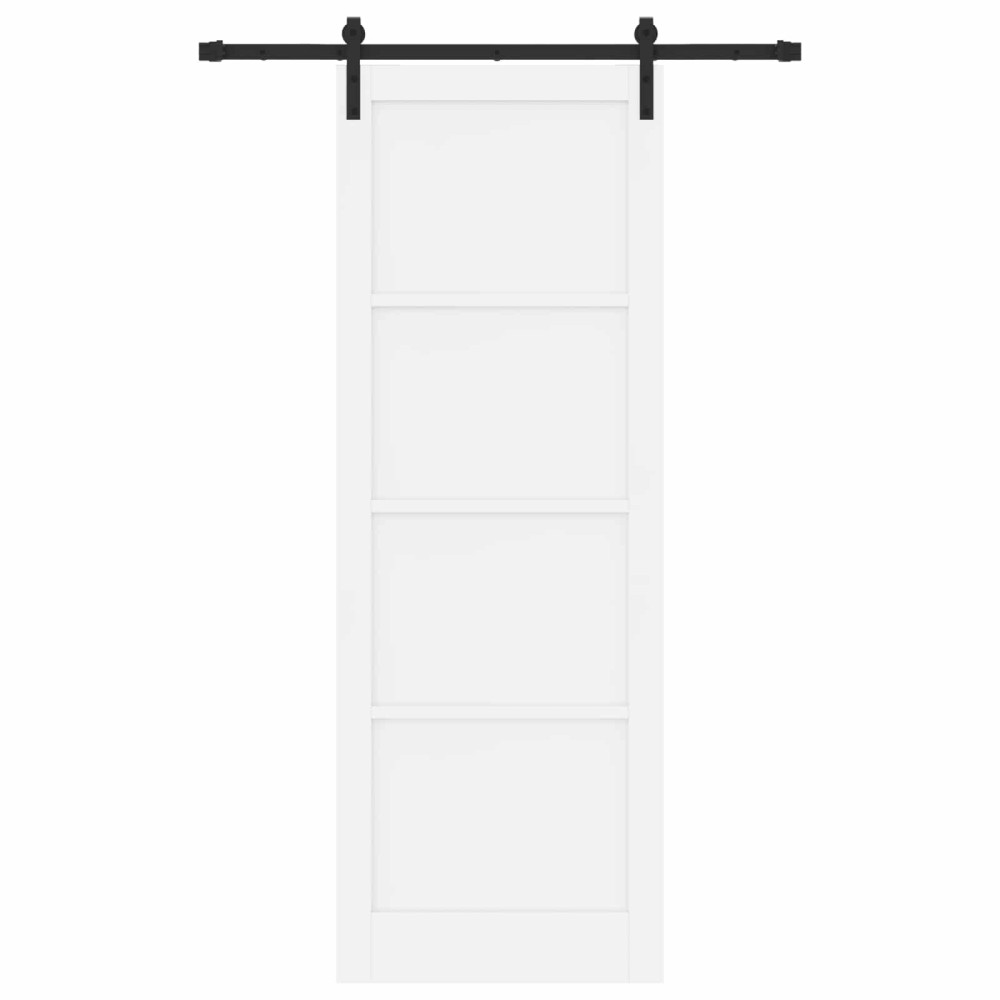 Produktbild för Skjutdörr Vit 83 x 232 cm Massiv furu