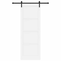 Produktbild för Skjutdörr Vit 83 x 232 cm Massiv furu