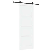 Produktbild för Skjutdörr Vit 83 x 232 cm Massiv furu