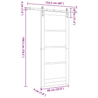 Produktbild för Skjutdörr Naturlig 86 x 198,5 cm Massiv furu