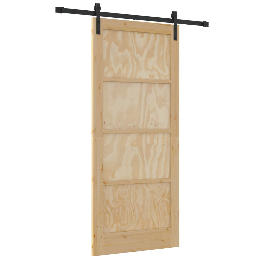 Produktbild för Skjutdörr Naturlig 86 x 198,5 cm Massiv furu