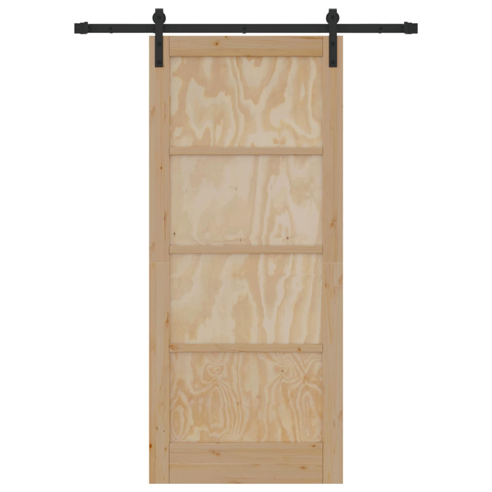 Produktbild för Skjutdörr Naturlig 86 x 198,5 cm Massiv furu