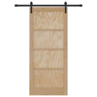 Produktbild för Skjutdörr Naturlig 86 x 198,5 cm Massiv furu