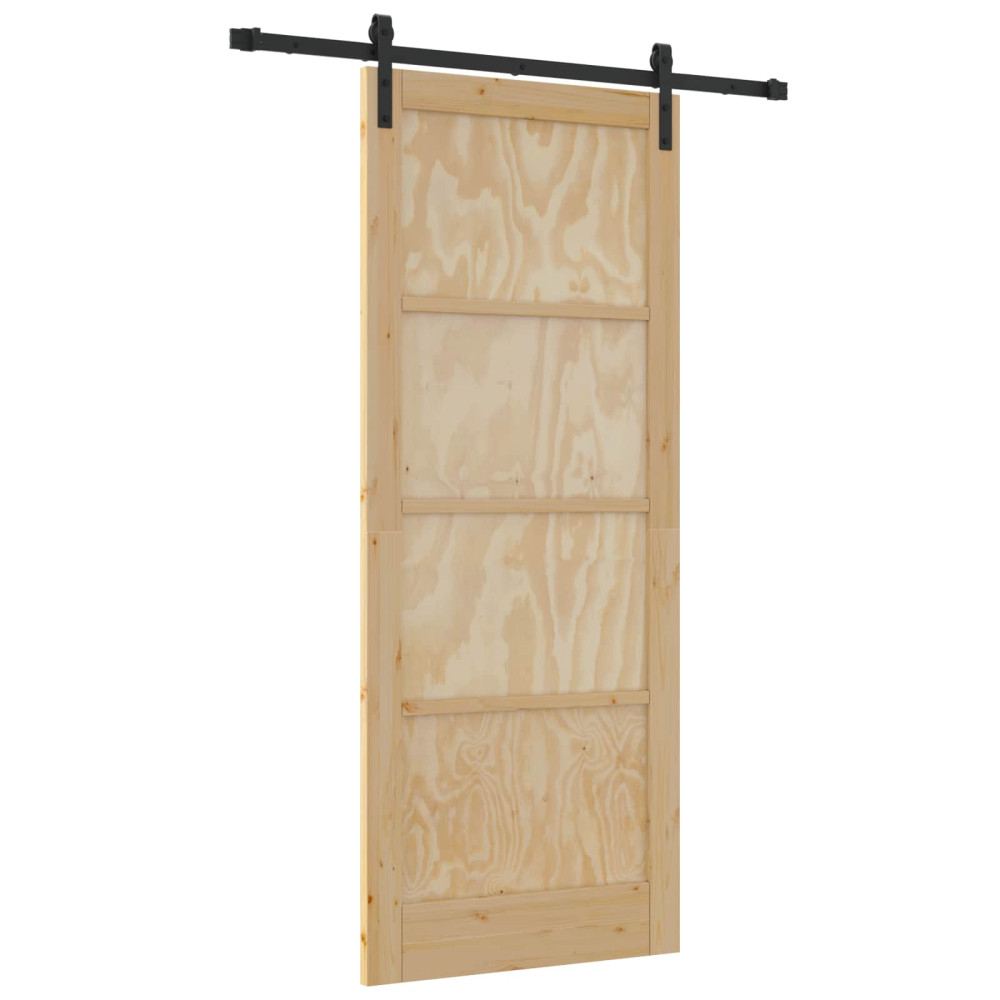 Produktbild för Skjutdörr Naturlig 86 x 211 cm Massiv furu
