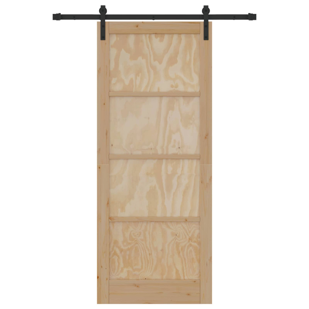 Produktbild för Skjutdörr Naturlig 86 x 211 cm Massiv furu