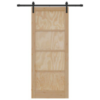 Produktbild för Skjutdörr Naturlig 86 x 211 cm Massiv furu